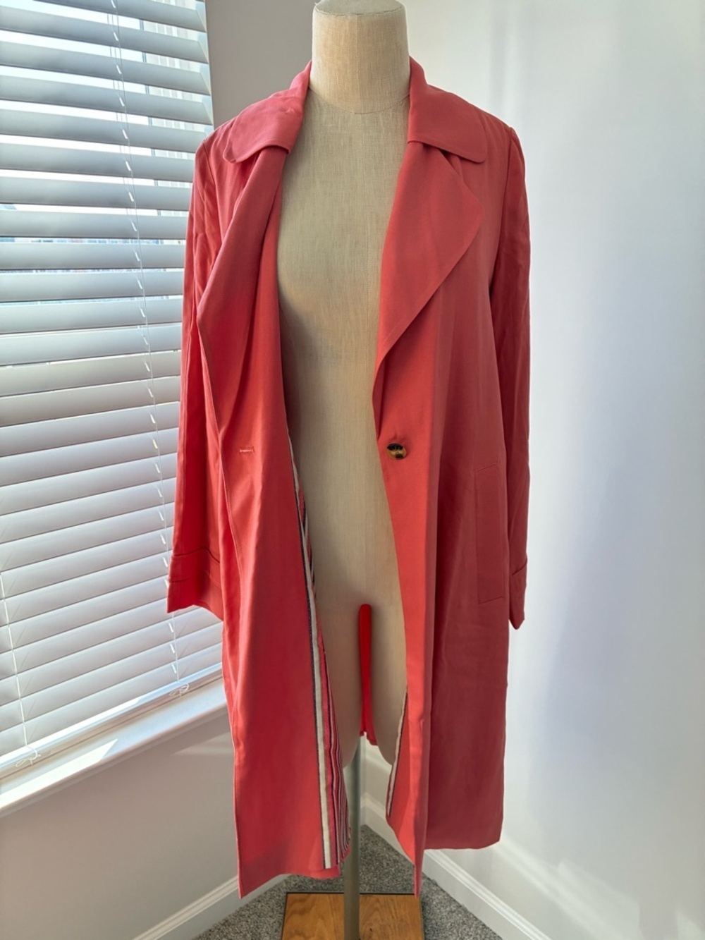 Soft Surroundings Women's Coral Flowy Trench Coat